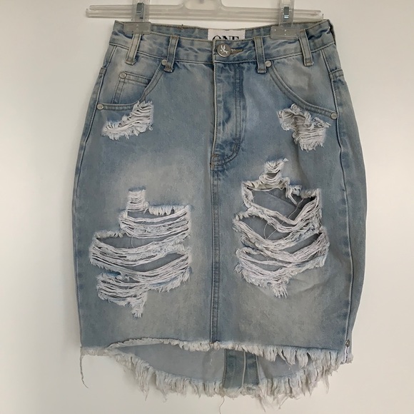 One Teaspoon denim skirt - Picture 2 of 9